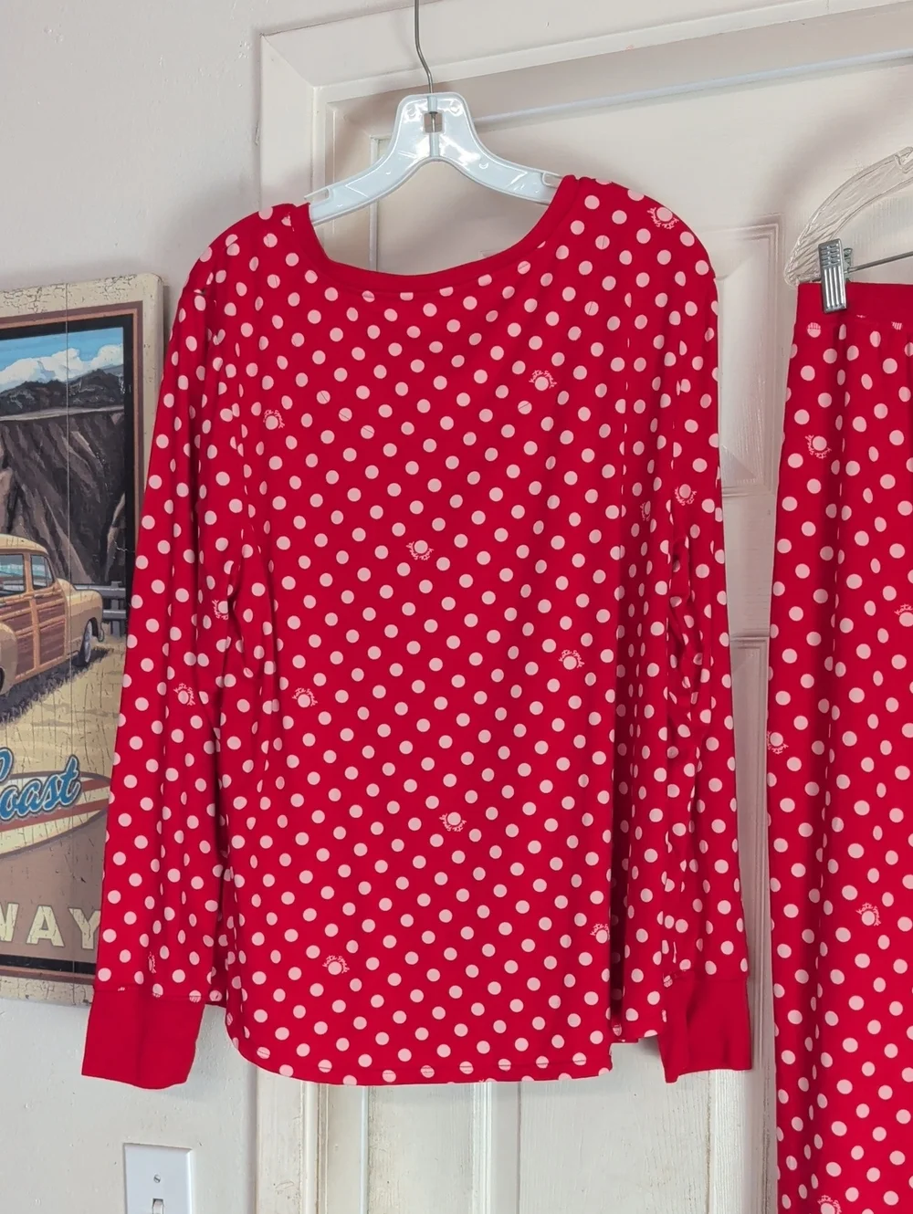 kate spade Red and White Polka Dot Pajama Set - Long Sleeve Top & Pants XL